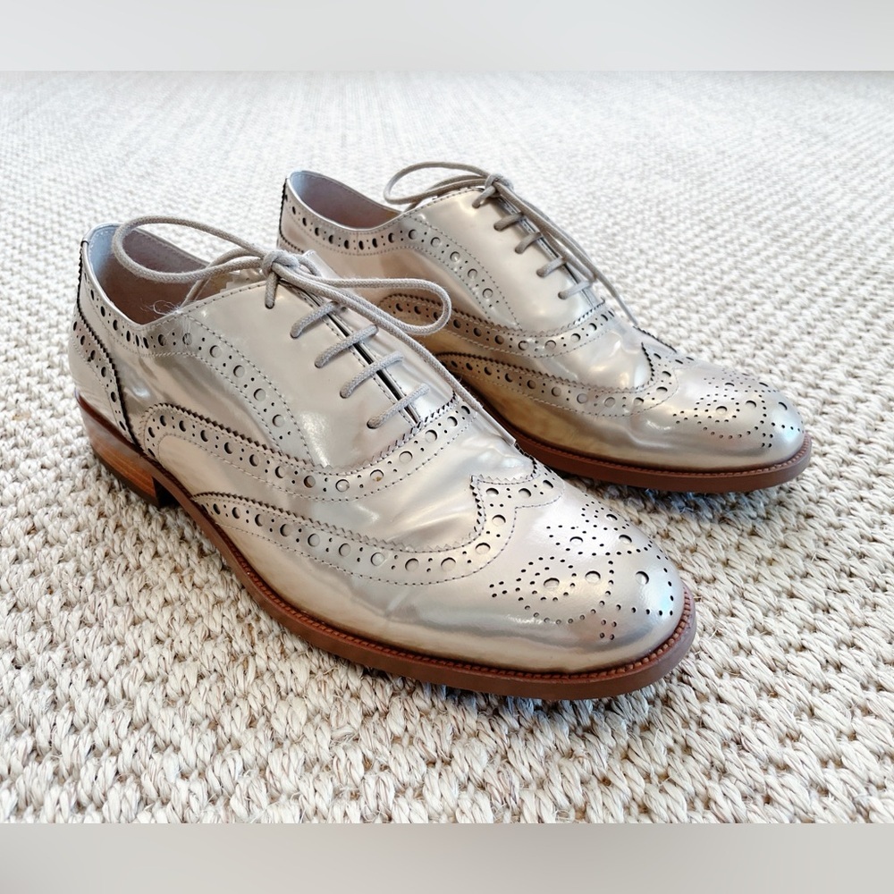 Botkier Women's Callista Metallic Wingtip Oxford Loafers Bloomingdales gold 7.5 - Picture 6 of 8